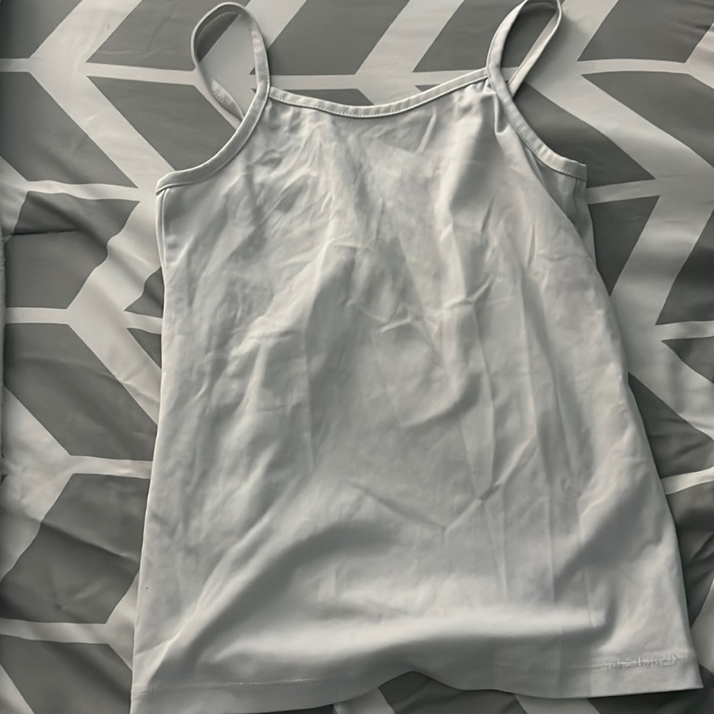 Silky white youth tank top